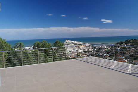 Una de las terrazas del Residencial Bonavista, Peñíscola